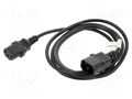 Cable; IEC C13 female,IEC C14 male; PVC; Len: 1.8m; black LANBERG CA-C13E10CC-0018BK