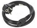 Cable; CEE 7/7 (E/F) plug angled,IEC C5 female; PVC; Len: 1.8m LANBERG CA-C5CA11CC-0018BK