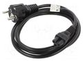 Cable; CEE 7/7 (E/F) plug,IEC C5 female; PVC; Len: 1.8m; black LANBERG CA-C5CA15CC-0018BK