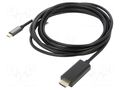 Adapter; USB 3.2; HDMI plug,USB C plug; gold-plated; 3m; black LANBERG CA-CMHD10CU-0030BK