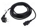 Cable; CEE 7/7 (E/F) plug angled,IEC C13 female; PVC; Len: 5m LANBERG CA-C13C11CC-0050BK