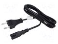 Cable; CEE 7/16 (C) plug,IEC C7 female; PVC; Len: 1.8m; black LANBERG CA-C7CA10CC-0018BK