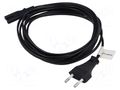 Cable; CEE 7/16 (C) plug,IEC C7 female; PVC; Len: 3m; black LANBERG CA-C7CA10CC-0030BK