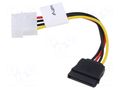 Cable: mains SATA; Molex male,SATA 15pin female; 0.15m LANBERG CA-HDSA10CU-0015