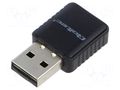 PC extension card: WiFi network; USB A plug; USB 3.0; black QOLTEC QOLTEC-56988