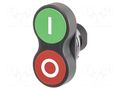 Switch: double; 22mm; Stabl.pos: 1; green/red; none; IP65; flat; 46 EAO 46-2J31.15T0.000