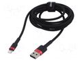 Cable; High Speed,USB 2.0; Apple Lightning plug,USB A plug BASEUS CALKLF-A19