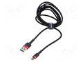 Cable; High Speed,USB 2.0; 2m; black; textile; 1.5A BASEUS CAMKLF-C91
