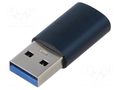 Adapter; USB 3.1; USB A plug,USB C socket; blue; aluminium alloy BASEUS ZJJQ000103