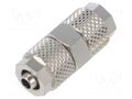 Screw-on fitting; inline splice; max.15bar; nickel plated brass PNEUMAT 1040-6/4