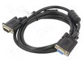 Cable; D-Sub 15pin HD socket,D-Sub 15pin HD plug; black; 1.8m LANBERG CA-VGAC10CC-0018B+