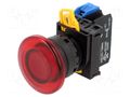 Switch: push-button; 22mm; Stabl.pos: 1; NO; red; LED; IP65; mushroom IDEC YW1L-M4E10Q4R