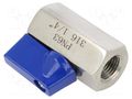 Ball valve; acid resistant steel AISI 316; PTFE; max.63bar; 42mm PNEUMAT FMZK1-14WW