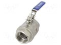 Ball valve; acid resistant steel AISI 316; PTFE; max.63bar PNEUMAT FMZK2-112