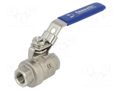 Ball valve; acid resistant steel AISI 316; PTFE; max.63bar PNEUMAT FMZK2-14