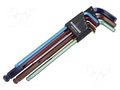 Wrench-set; hex key,spherical; ProTanium®,steel; long; 9pcs. BONDHUS BONDHUS-69699