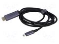 Adapter; HDMI plug,USB C plug; 1.5m; black; 8K,HDR; textile BASEUS B0063370G111-00