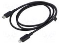 Cable; Apple Lightning plug,USB C plug; nickel plated; 1m; black VENTION LAKBF