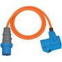 CEE Adapter Cable Camping 1.5m cable in orange (CEE plug and angle coupling incl. safety contact combination socket, 230V/16A, for permanent outdoor use) 1132920525 4007123673858