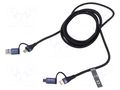 Cable; USB 2.0; USB A plug,USB B micro plug,USB C plug x2; 2m VENTION CTLLH