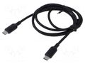 Cable; USB 2.0; USB C plug,both sides; nickel plated; 1m; black VENTION TRCBF