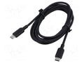 Cable; USB 2.0; USB C plug,both sides; nickel plated; 2m; black VENTION TRCBH