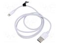 Cable; Apple Lightning plug,USB A plug; nickel plated; 1m; white VENTION LAIWF