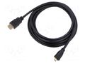 Cable; HDMI plug,micro HDMI plug; PVC; Len: 1m; black; Core: CCS Goobay GOOBAY-74432