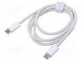 Cable; High Speed,USB 2.0; USB C plug,both sides; 1m; white; 100W BASEUS CALD000202