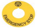 Description label; 22mm; 46; Ø22mm; yellow; for emergency button EAO 46-50J.1413