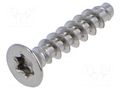 Screw; for plastic; 2.5x12; Head: countersunk; Torx®; TX08; BN 2043 BOSSARD B2.5X12/BN2043