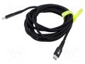 Cable; USB 2.0; USB C plug,both sides; 3m; black; silicone; 60W; 3A GOOBAY GOOBAY-73955