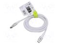 Cable; USB 2.0; USB A plug,USB C plug; 2m; white; silicone; 60W; 3A GOOBAY GOOBAY-74531