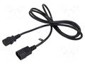 Cable; 3x0.75mm2; IEC C13 female,IEC C14 male; PVC; 1.8m; black POS POSAC-C13-C14-18