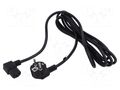 Cable; 3x1mm2; PVC; 3m; black; 10A; 250V POS POSAC-C13L-EUL30