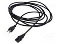 Cable; 3x0.75mm2; IEC C13 female,NEMA 5-15 (B) plug; PVC; 5m LIAN DUNG SN48-3/07/5BK