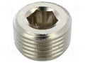 Accessories: screw plug; R 1/2" external; nickel plated brass PNEUMAT 3025-1/2