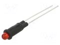 Indicator: LED; red; 2.1VDC; PM3; plastic; 3mm; 2mcd BIVAR PM3RD