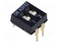 Switch: DIP-SWITCH; Poles number: 2; OFF-ON; -0.025A/24VDC; Pos: 2 TE Connectivity 1825002-1