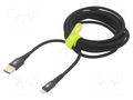 Cable; USB 2.0; Apple Lightning plug,USB A plug; 3m; black; 60W Goobay GOOBAY-74509