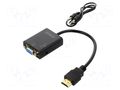 Adapter; HDMI plug,Jack 3.5mm socket,VGA female; Full HD 1080p SAVIO SAVAK-76