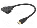 Splitter; HDMI socket x2,HDMI plug; Support: Full HD 1080p; 0.3m SAVIO SAVAK-77