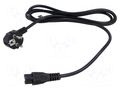 Cable; 3x0.75mm2; CEE 7/7 (E/F) plug angled,IEC C5 female; PVC POS POSAC-C5-EUL18
