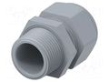 Cable gland; without nut; NPT3/4"; IP68; polyamide; grey; Entrelec TE Connectivity 1SNG601173R0000