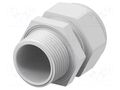Cable gland; without nut; NPT1"; IP68; polyamide; light grey TE Connectivity 1SNG601178R0000