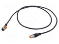 Cable: for sensors/automation; M12; PIN: 4; 1m; plug; 30VDC; 4A; 1200 LUTRONIC 1210120604L2301-1M