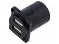 Coupler; USB A socket x2,both sides; for panel mounting,screw CLIFF CP30086