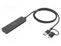 Hub USB; USB A socket x4,USB A plug,USB C socket,USB C plug DIGITUS DA-70236