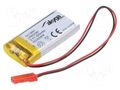 Re-battery: Li-Po; 3.7V; 620mAh; cables,JST SYP-02T-1 socket AKYGA BATTERY AKY-LP852040