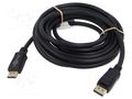 Cable; DisplayPort plug,both sides; PVC; Len: 5m; black; Core: CCS Goobay GOOBAY-74746